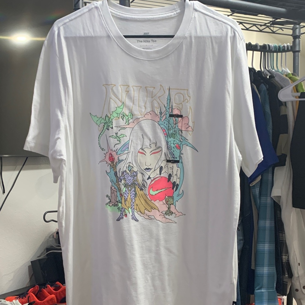 Nike White Multicolor Graphic Men's Tee